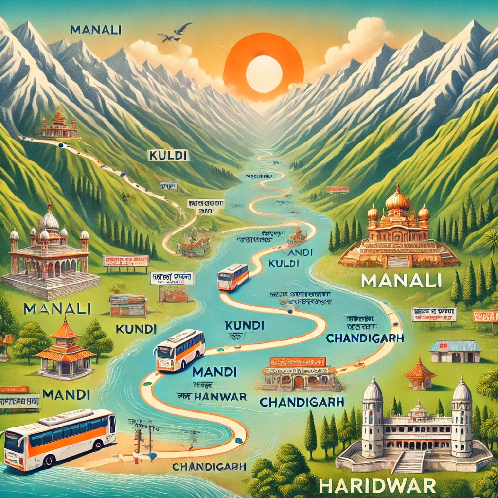 Manali to Haridwar HRTC Bus Time Table: A Complete Guide for 2025 2 Manali To Haridwar HRTC Bus Time Table_ Overview routeAI